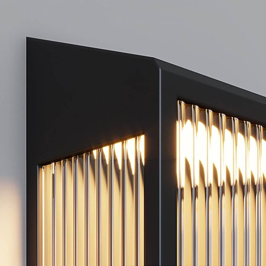 WINTHORPE MODERN AQUA ACRYLIC LED WALL SCONCE WITH RIPPED DESIGN