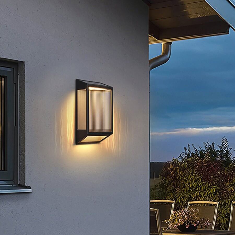 WINTHORPE MODERN AQUA ACRYLIC LED WALL SCONCE WITH RIPPED DESIGN