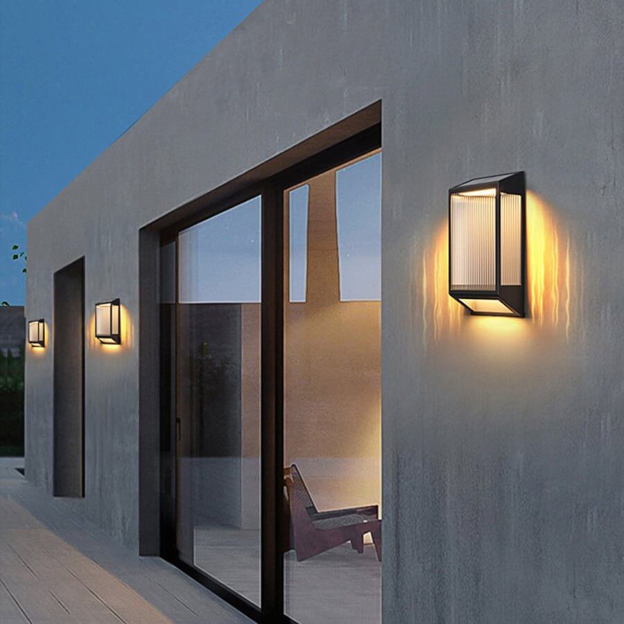 WINTHORPE MODERN AQUA ACRYLIC LED WALL SCONCE WITH RIPPED DESIGN