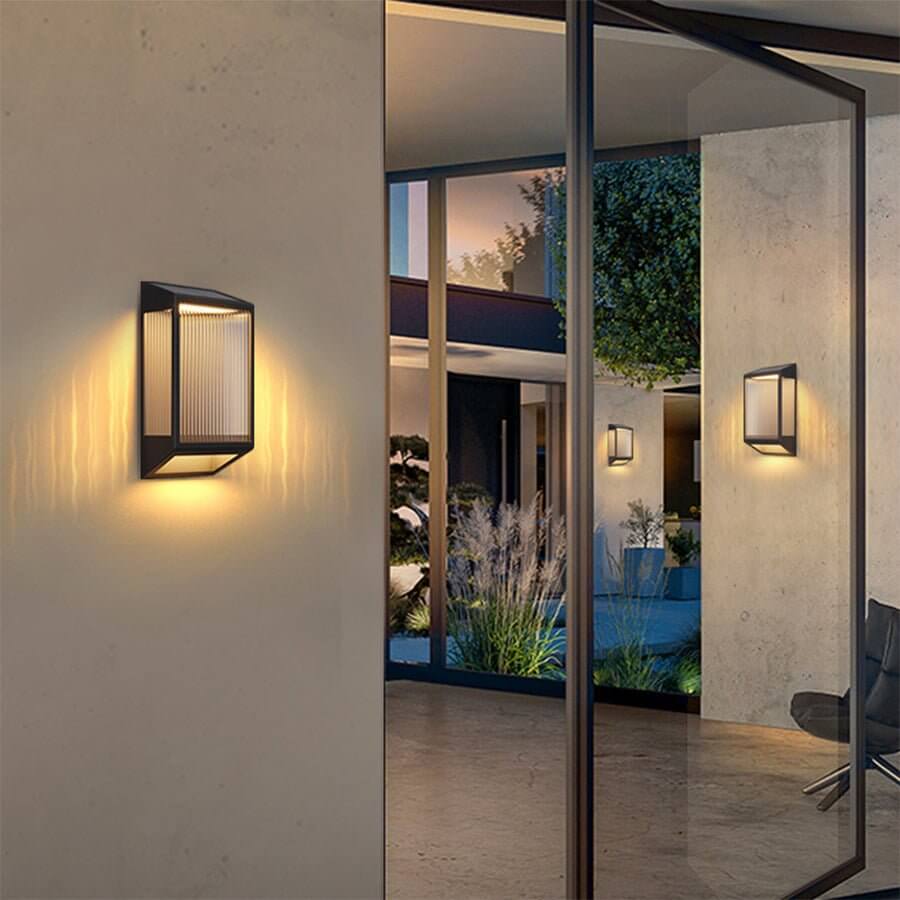 WINTHORPE MODERN AQUA ACRYLIC LED WALL SCONCE WITH RIPPED DESIGN