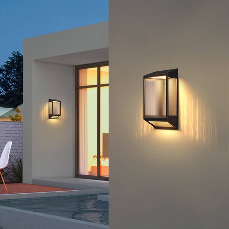 WINTHORPE MODERN AQUA ACRYLIC LED WALL SCONCE WITH RIPPED DESIGN