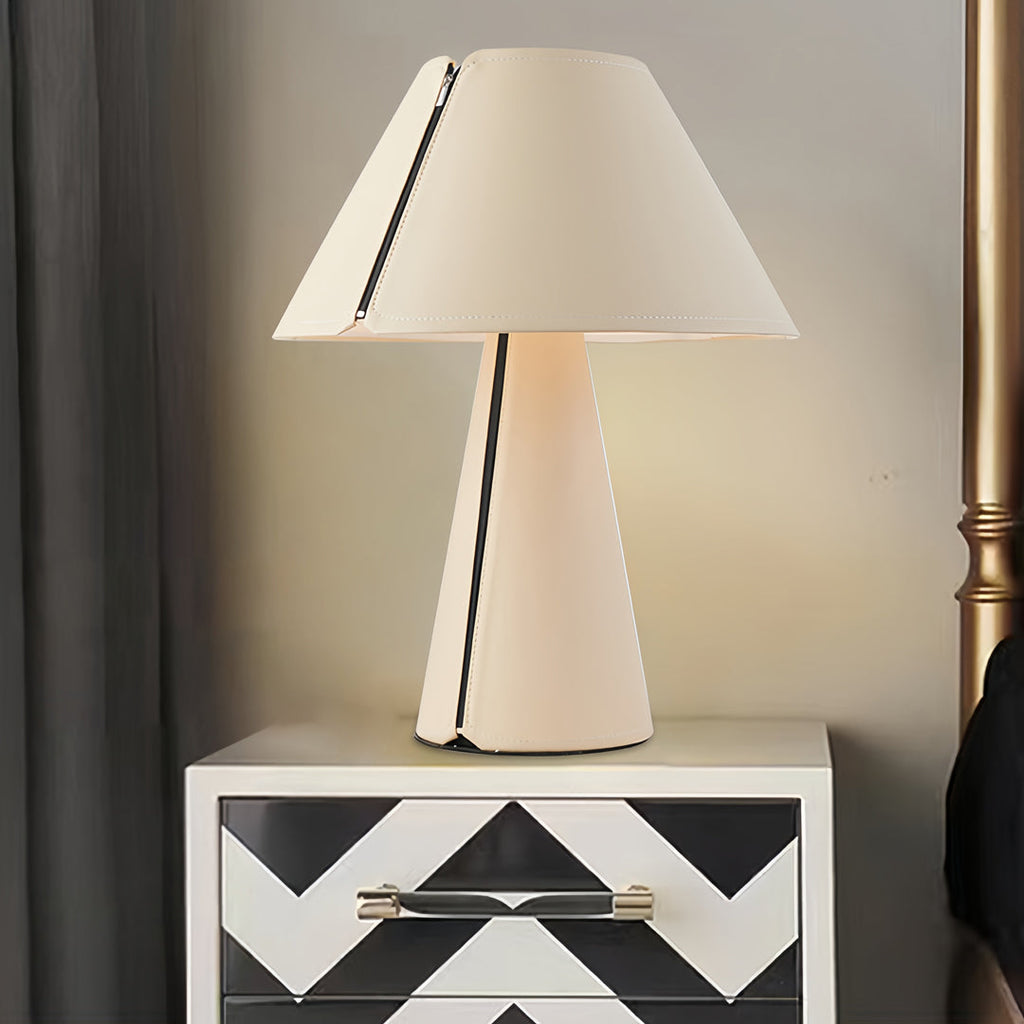 WINDSOR WHITE PLEATED TABLE LAMP, MODERN BEDSIDER WITH CHIC SHADE