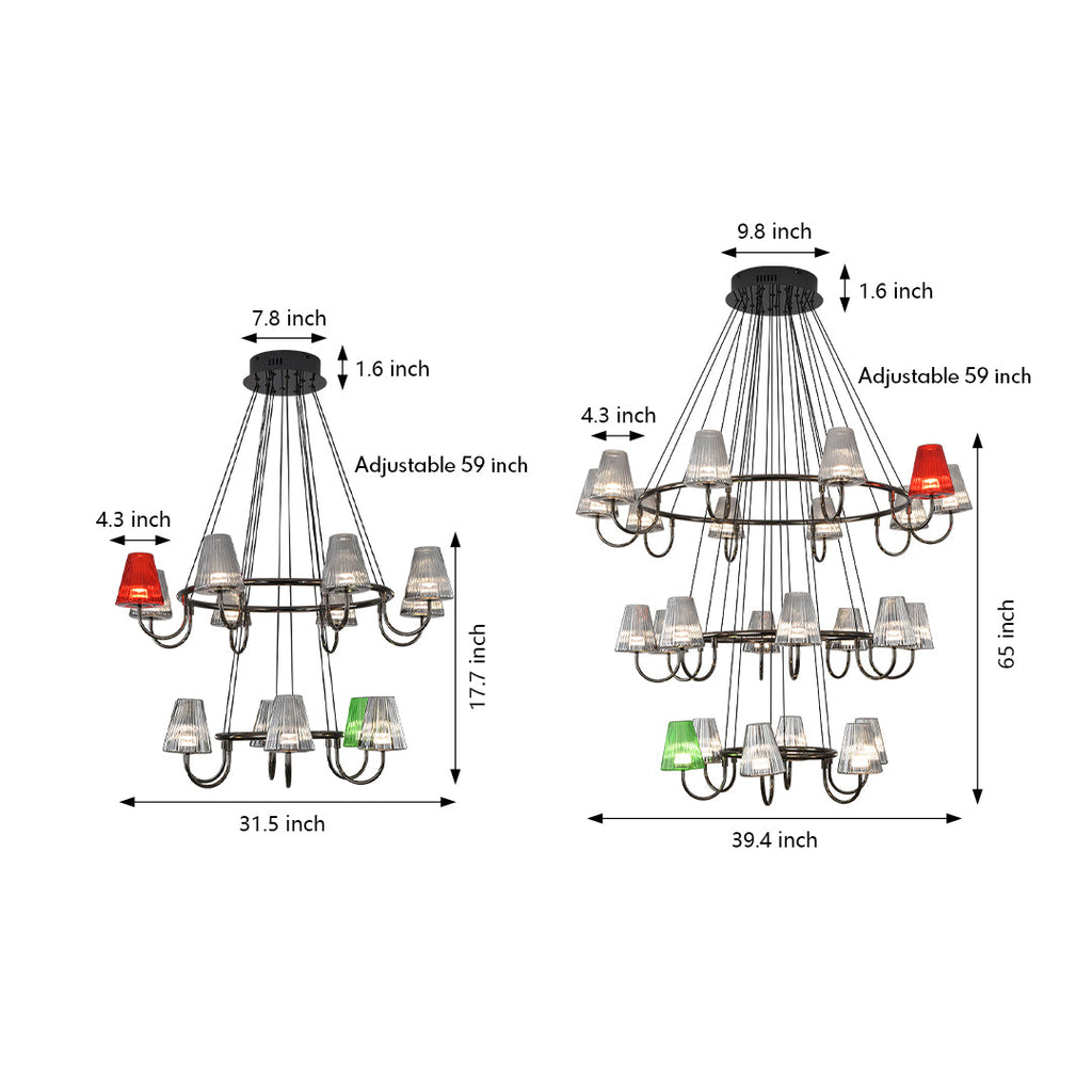 WINCHESTER BRANCHING GLASS SUSPENSION LIGHTING