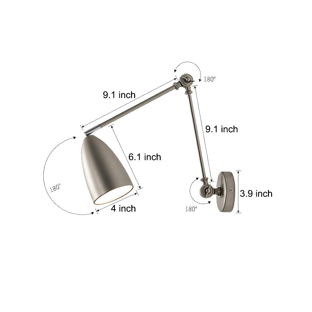 CLIFDEN SWINGING ARM WALL SCONCE WITH TRIPLE ARTICULATED JOINTS