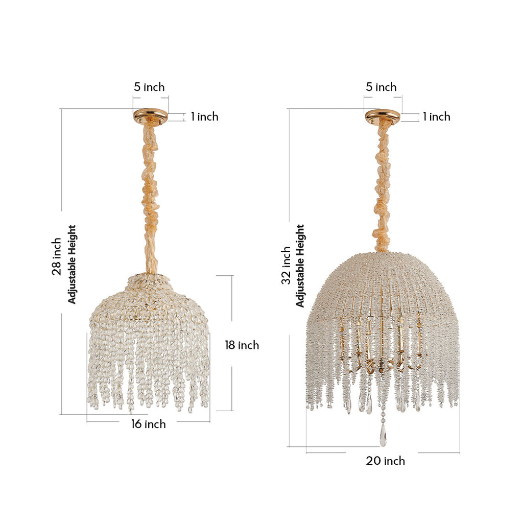 RAVENWOOD CRYSTAL DROPLET CEILING LANTERN