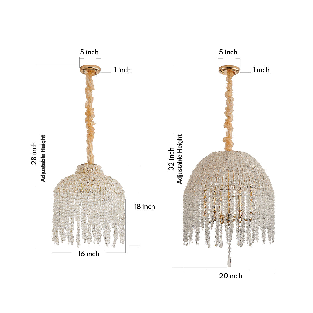 RAVENWOOD CRYSTAL DROPLET CEILING LANTERN