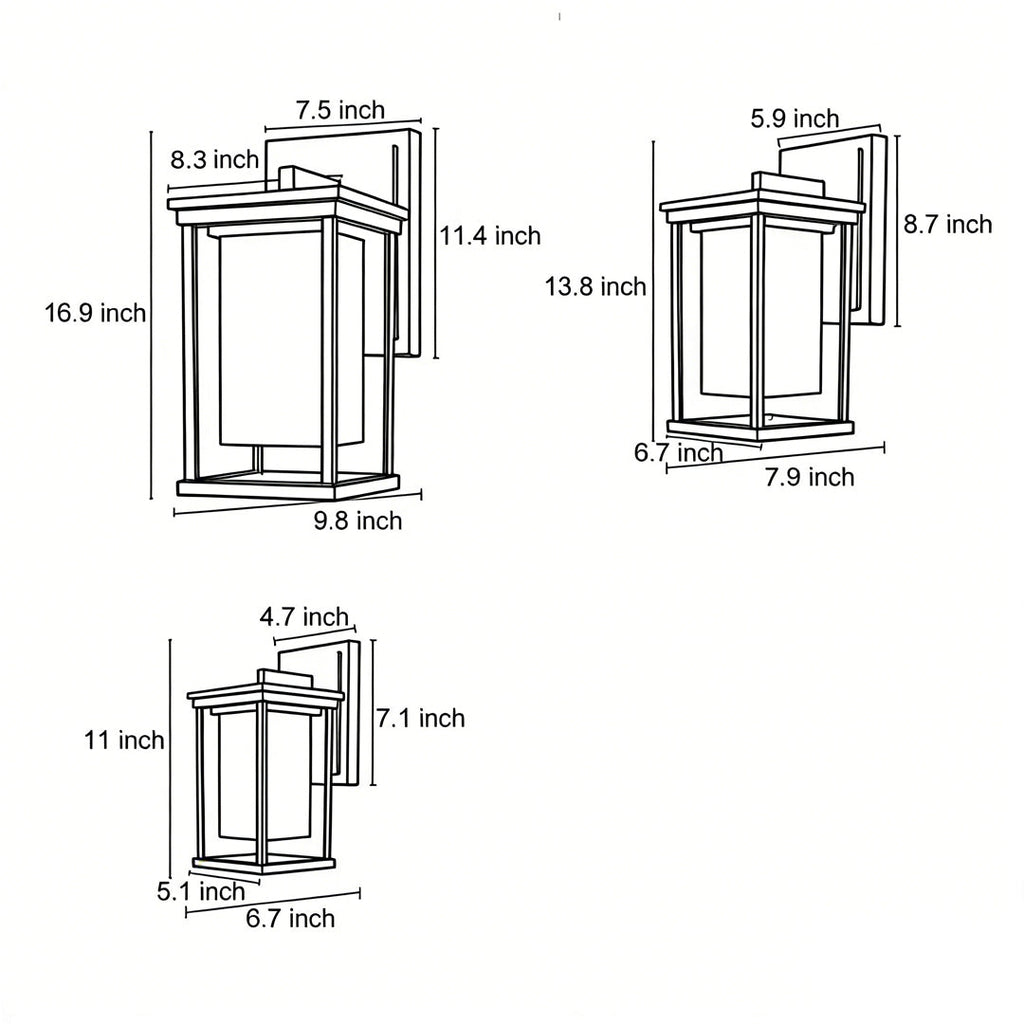 RAVENSHILL SQUARE ALUMINUM OUTDOOR WALL LIGHT