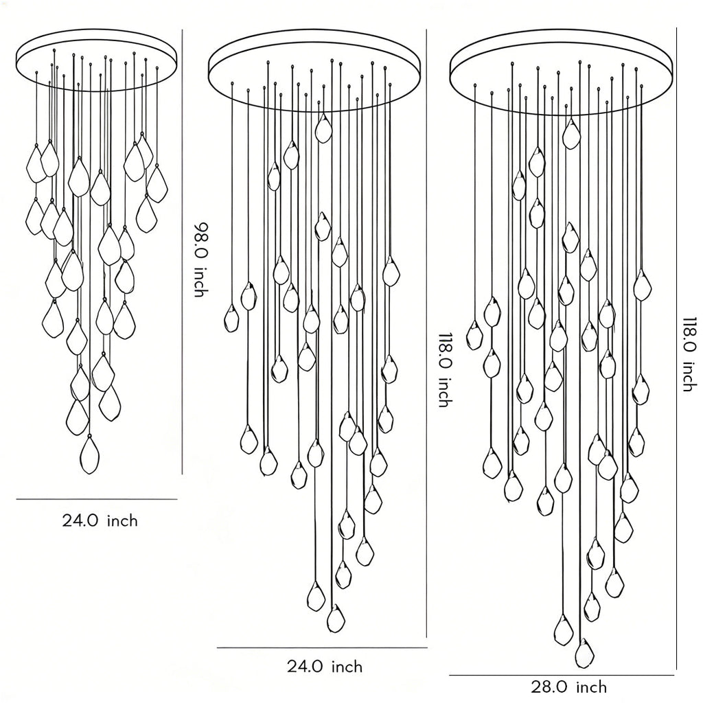 WINDSOR SPIRAL CRYSTAL CEILING LUMINAIRE