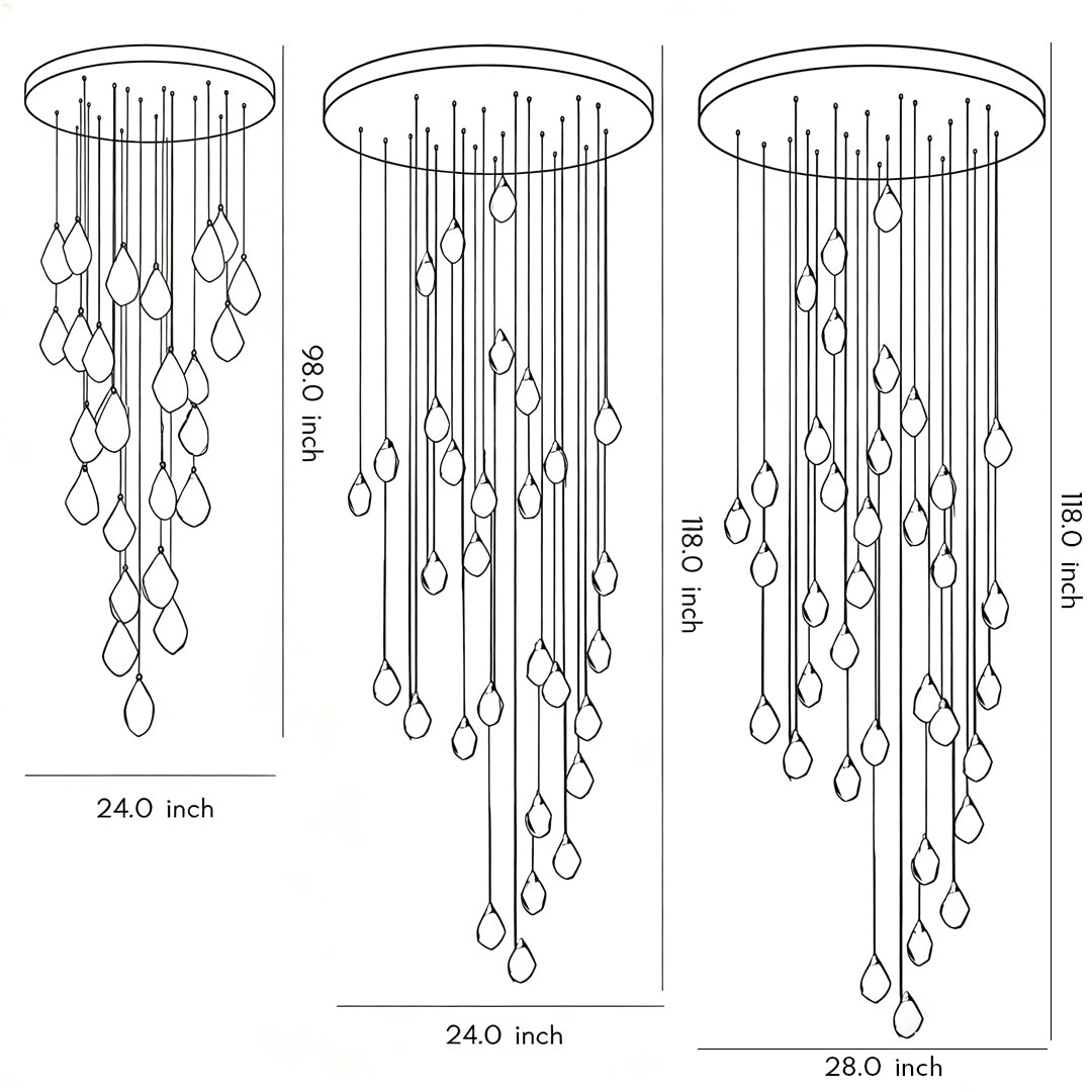 WINDSOR SPIRAL CRYSTAL CEILING LUMINAIRE