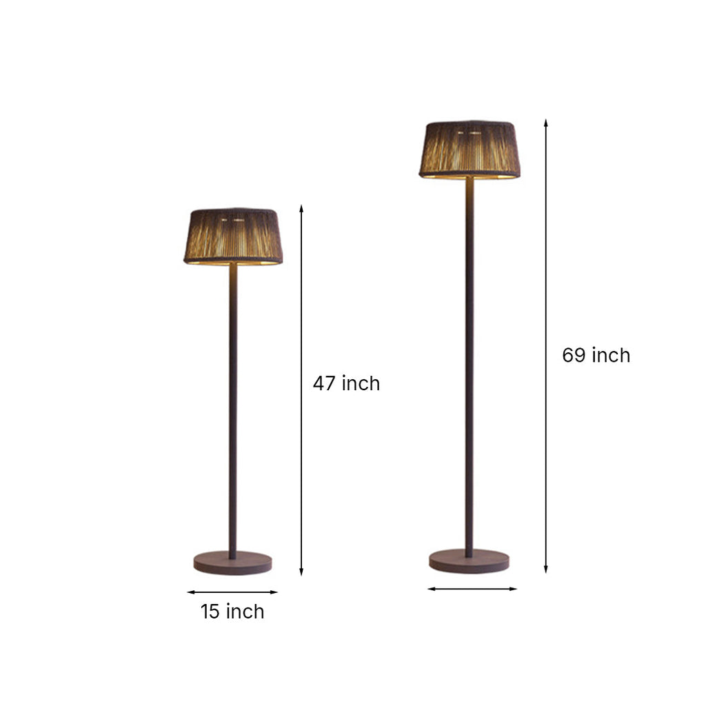 CHATHAM RAIN-RESISTANT MID-CENTURY LAMP WITH WOVEN SHADE