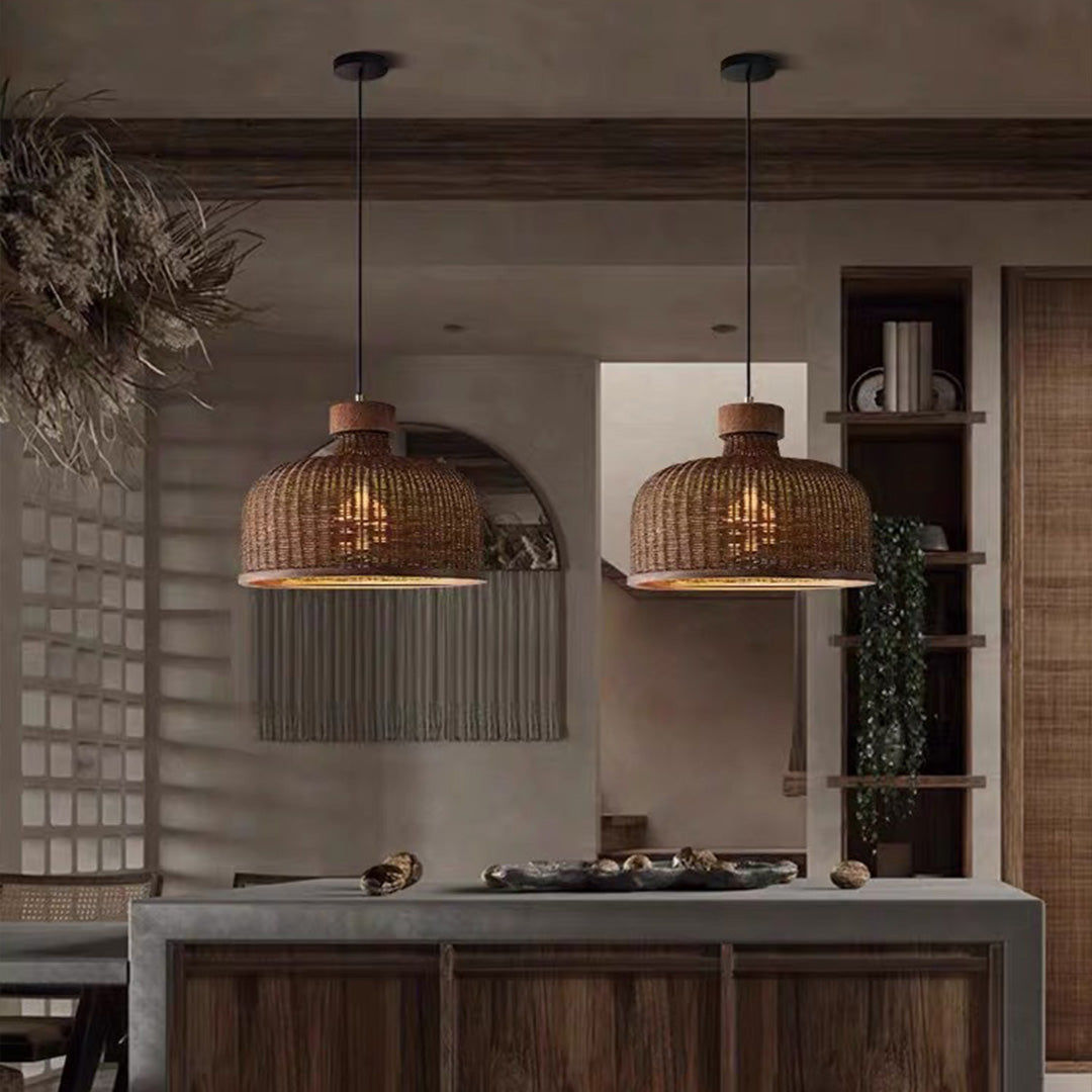 WINTHROP NATURAL RATTAN ZEN PENDANT LIGHT