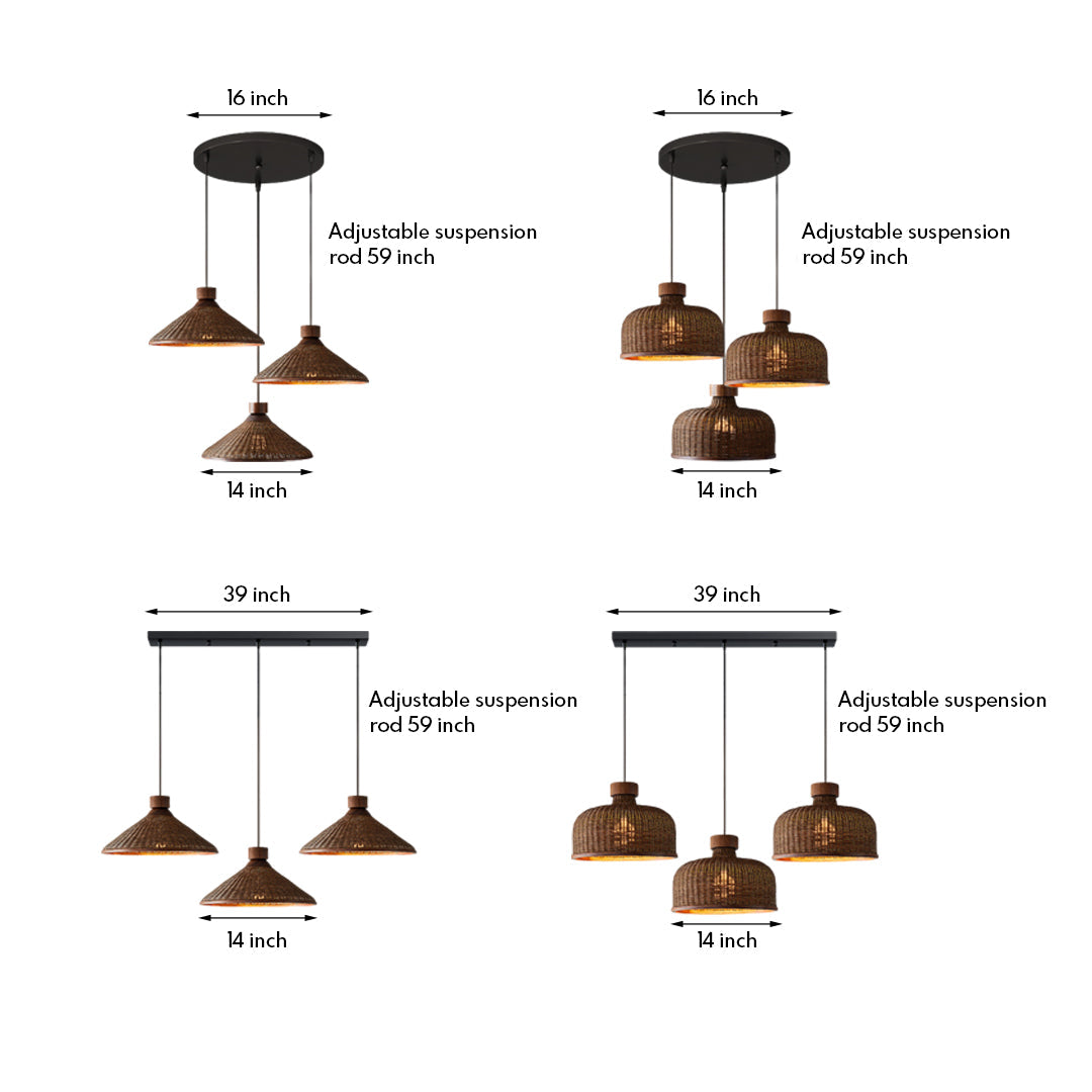 WINTHROP NATURAL RATTAN ZEN PENDANT LIGHT