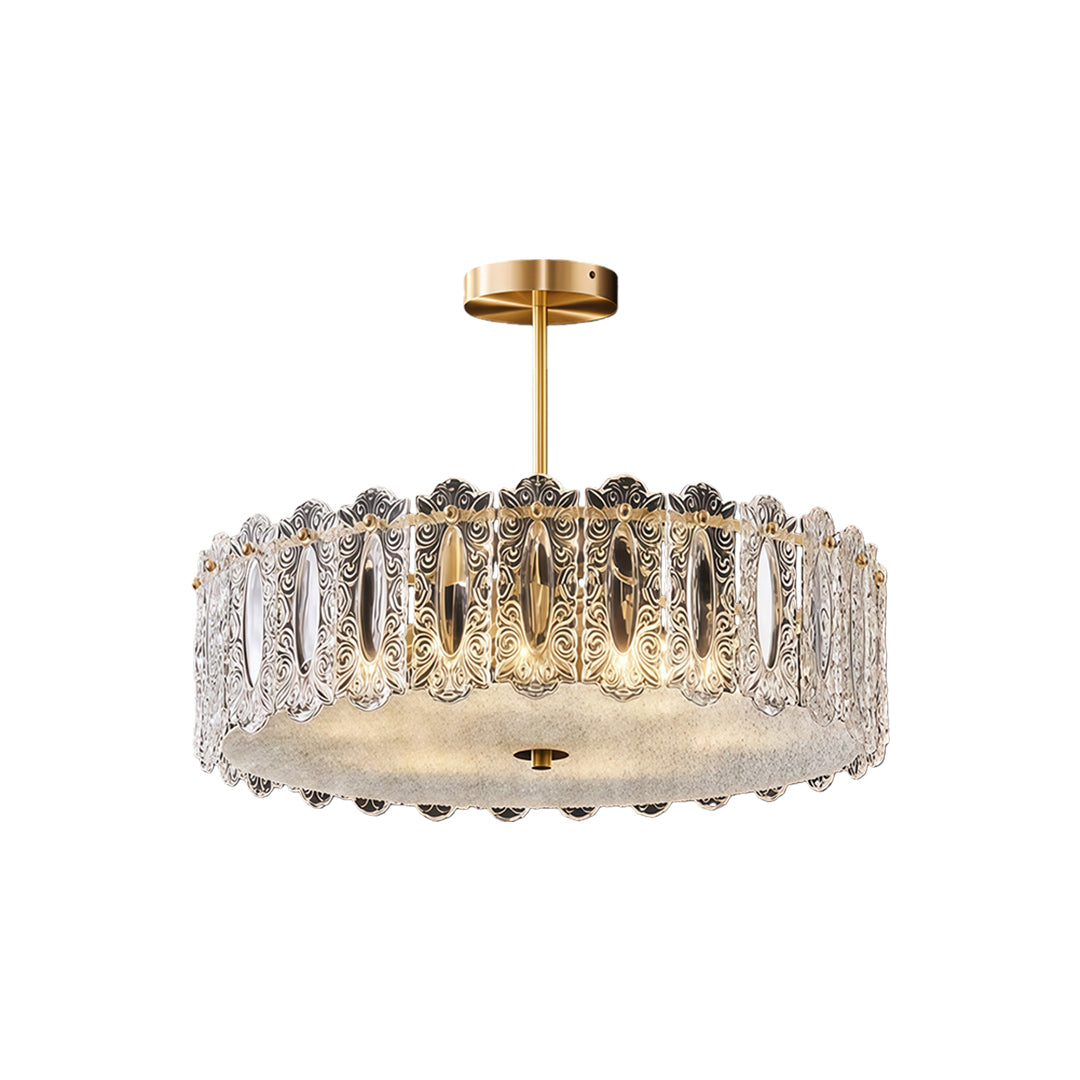VERDANT HALL COPPER GLOBE SEMI-FLUSH LIGHT