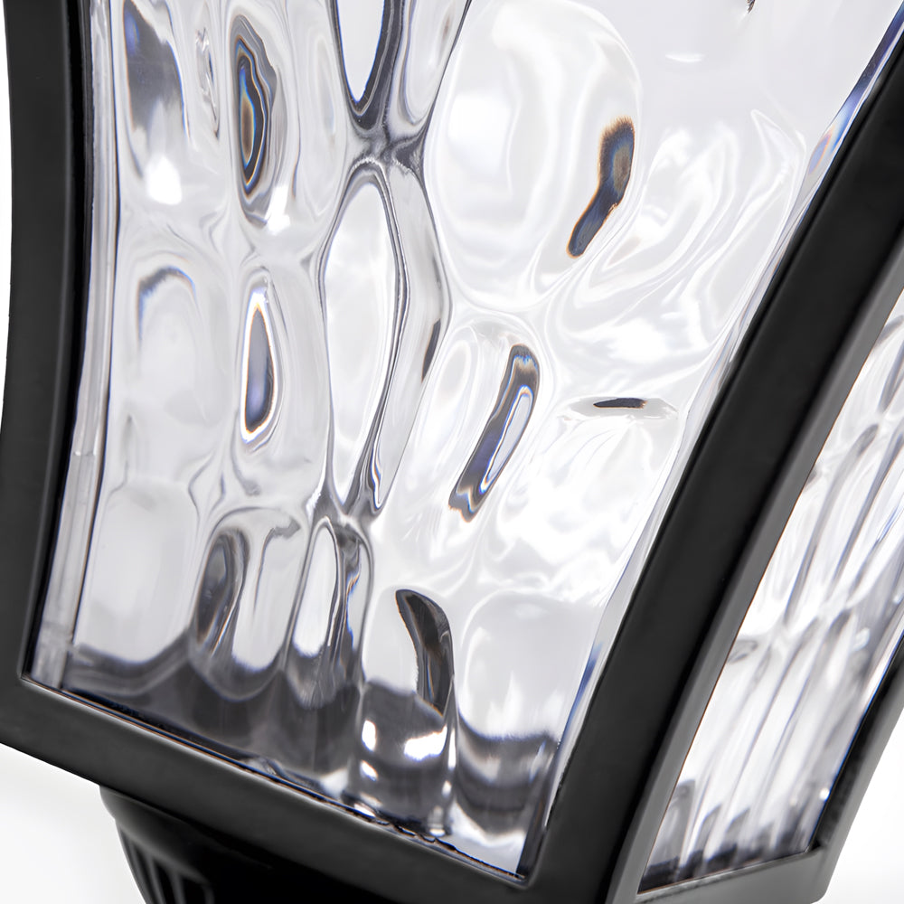 FENWICK SOLAR-POWERED FENCE POST LANTERN, WEATHER-RESISTANT ILLUMINATOR