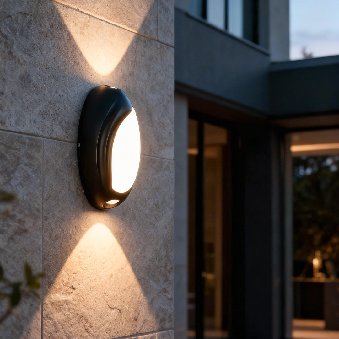 RAVENSHIRE BLACK GEOMETRIC OUTDOOR WALL LANTERN