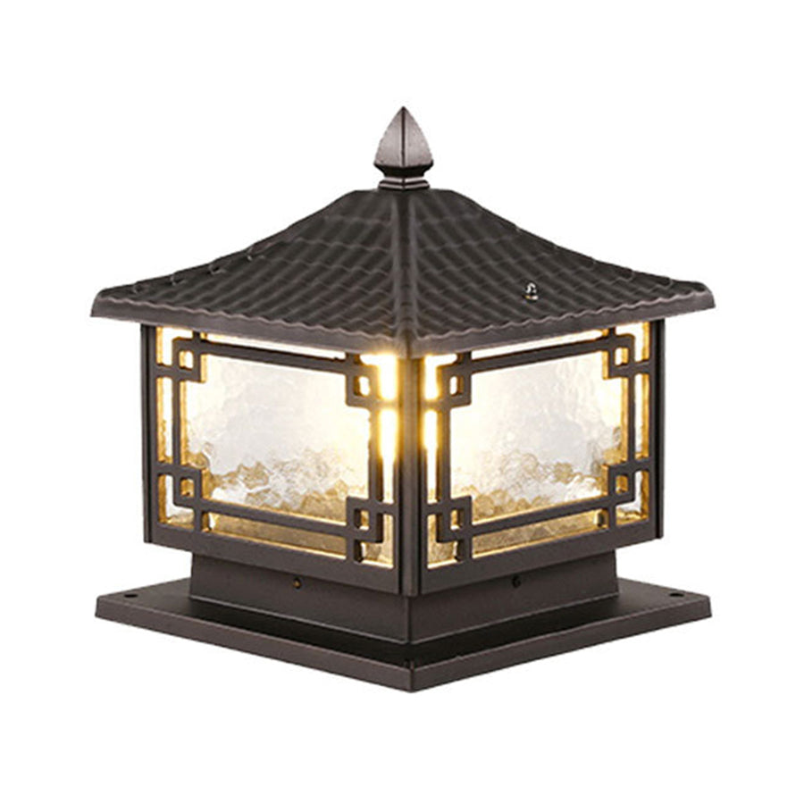 WINDSOR SOLAR GARDEN PILLAR LANTERN WITH WEATHERPROOF DESIGN