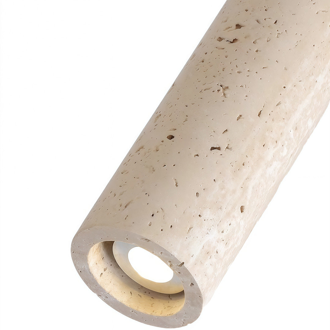 WINTHORPE YELLOW TRAVERTINE TUBE SUSPENSION LIGHT