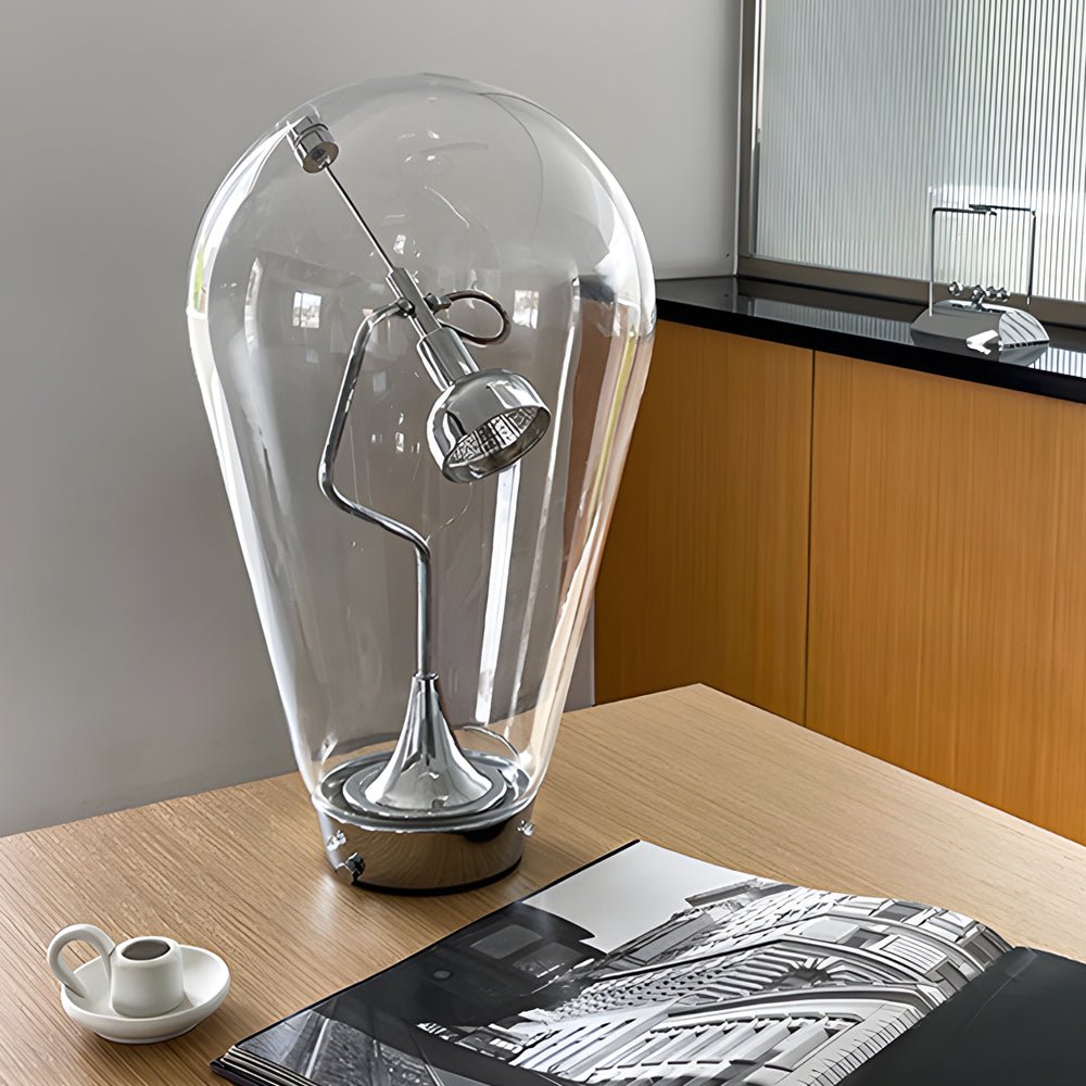 WINTHORPE TOUCH-SENSITIVE GLASS DESK LAMP WITH MAGNETIC INDUSTRIAL CONTROL