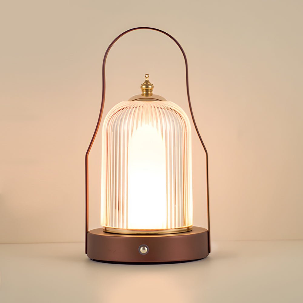 WINDSOR GLOW RECHARGEABLE BRASS CORDLESS LANTERN TABLE LIGHT
