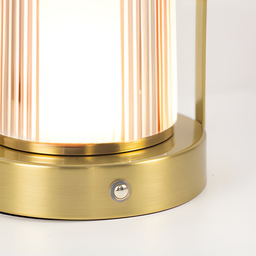 WINDSOR GLOW RECHARGEABLE BRASS CORDLESS LANTERN TABLE LIGHT