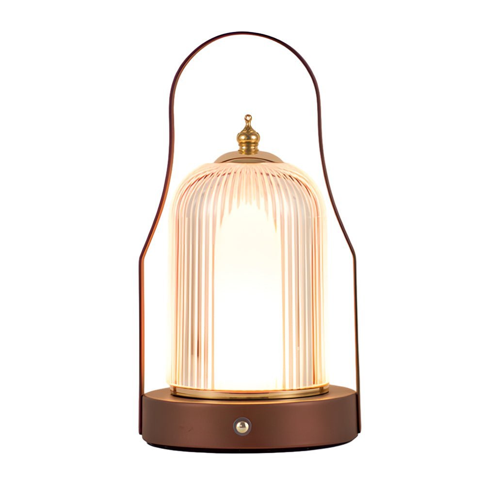 WINDSOR GLOW RECHARGEABLE BRASS CORDLESS LANTERN TABLE LIGHT