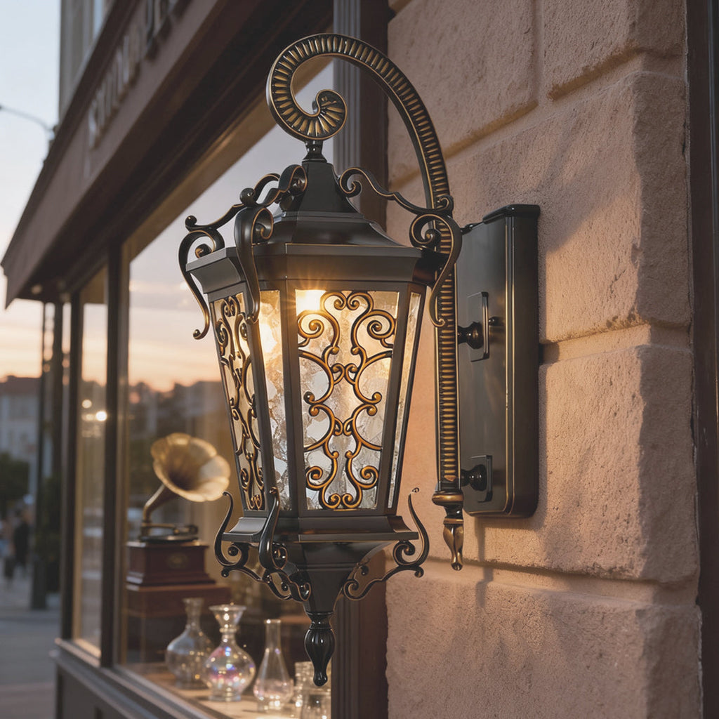 WHITBY VINTAGE BRASS OUTDOOR LIGHTING SCONCE
