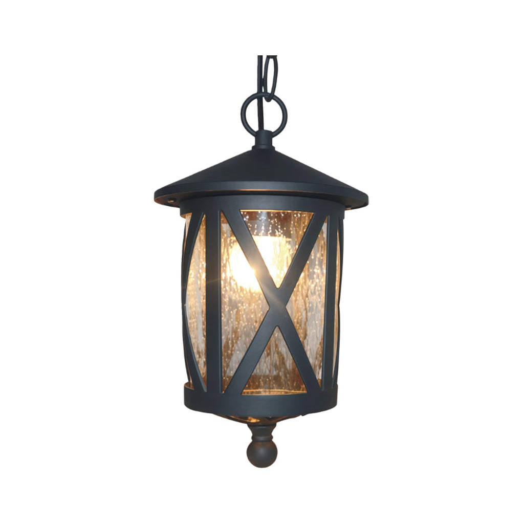 RAVENSWOOD BLACK IRON HANGING LANTERN WITH ADJUSTABLE CHAIN