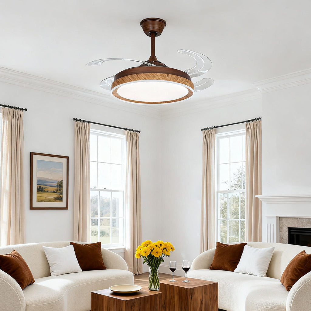 WINTERBOURNE WOODLAND CEILING FAN WITH QUAD LIGHTS