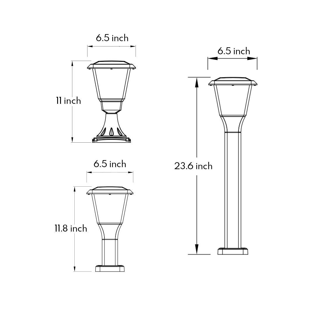 WINTHROP SOLAR LUMINAIRE GARDEN PILLAR LIGHT