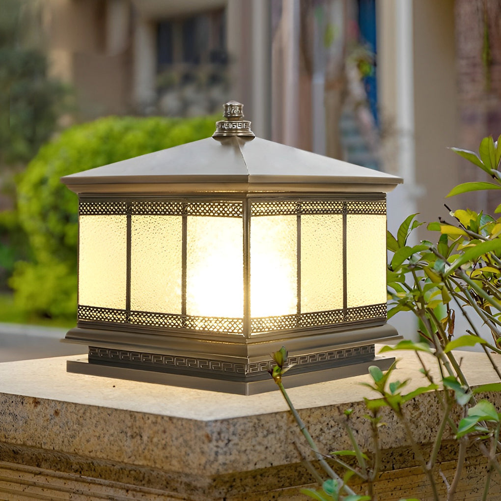 WINTERBOURNE SOLAR-POWERED COPPER GATE LANTERN