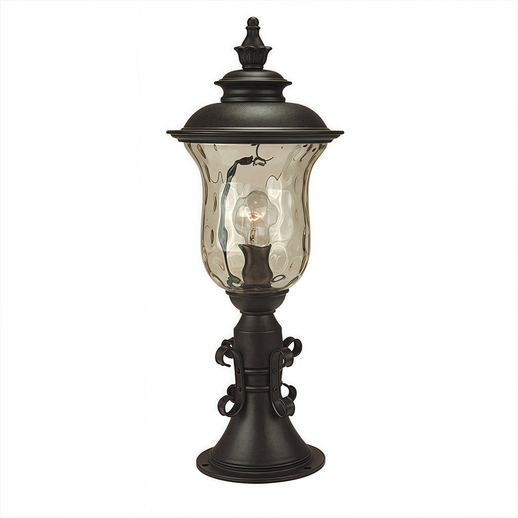 WINDSOR GARDEN PILLAR LANTERN, VINTAGE EUROPEAN INSPIRED WATER-RESISTANT LIGHTING