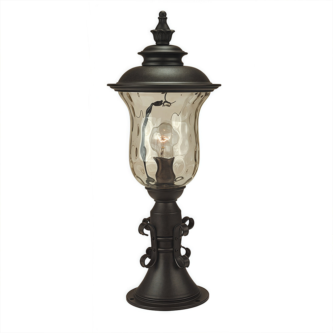 WINDSOR GARDEN PILLAR LANTERN, VINTAGE EUROPEAN INSPIRED WATER-RESISTANT LIGHTING