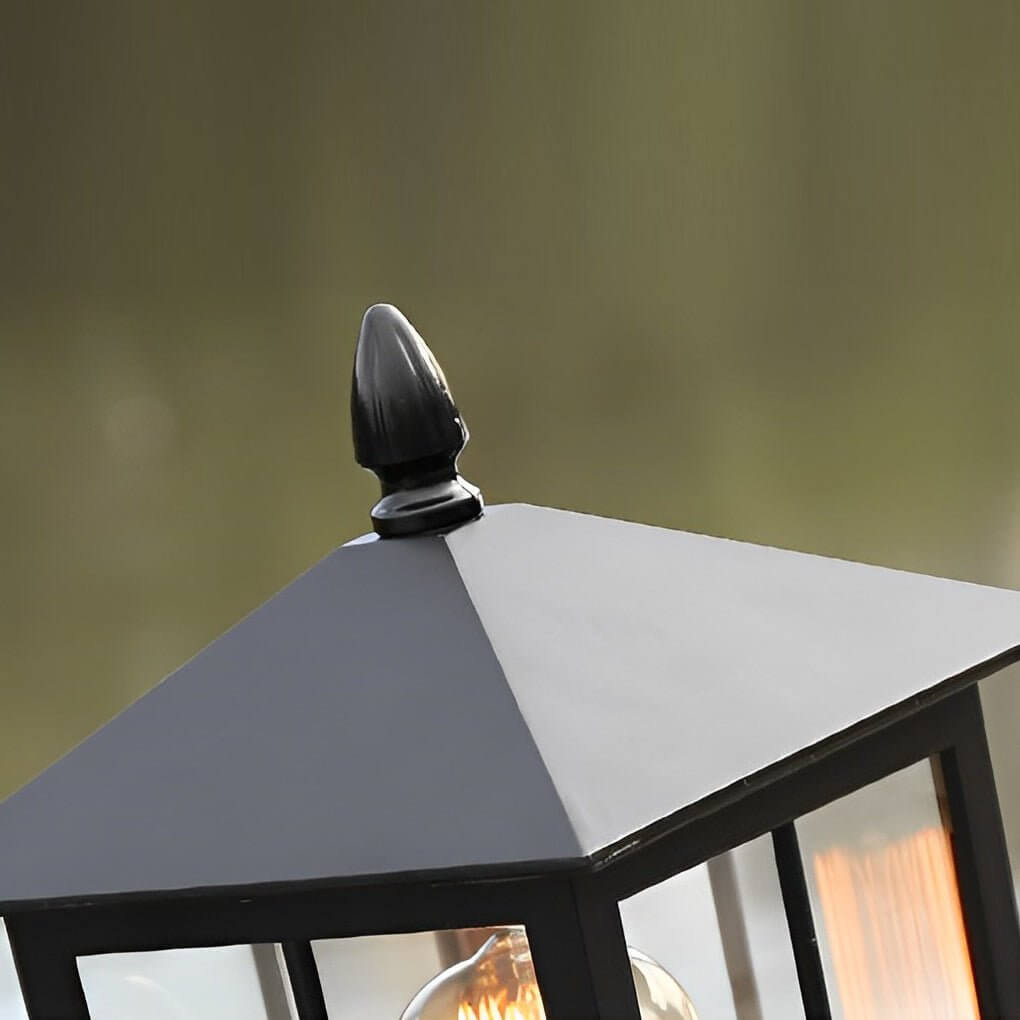 CHARLESTON SQUARE SOLAR PILLAR LANTERN WITH WATERPROOF DESIGN