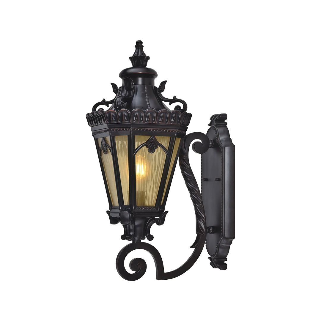 WINDSOR BLACK ALUMINUM OUTDOOR WALL LANTERN - WEATHERPROOF DESIGN