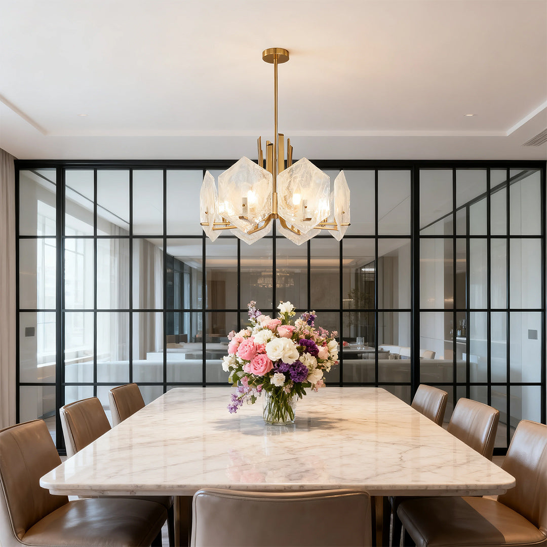 FARNWORTH ARTISANAL GOLDEN GEOMETRIC CEILING LANTERN