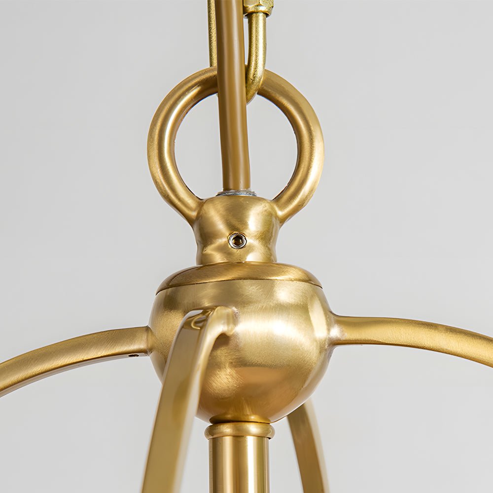 WINTHROP TRAPEZOIDAL GOLD PENDANT WITH WHITE TEXTILE SHADE
