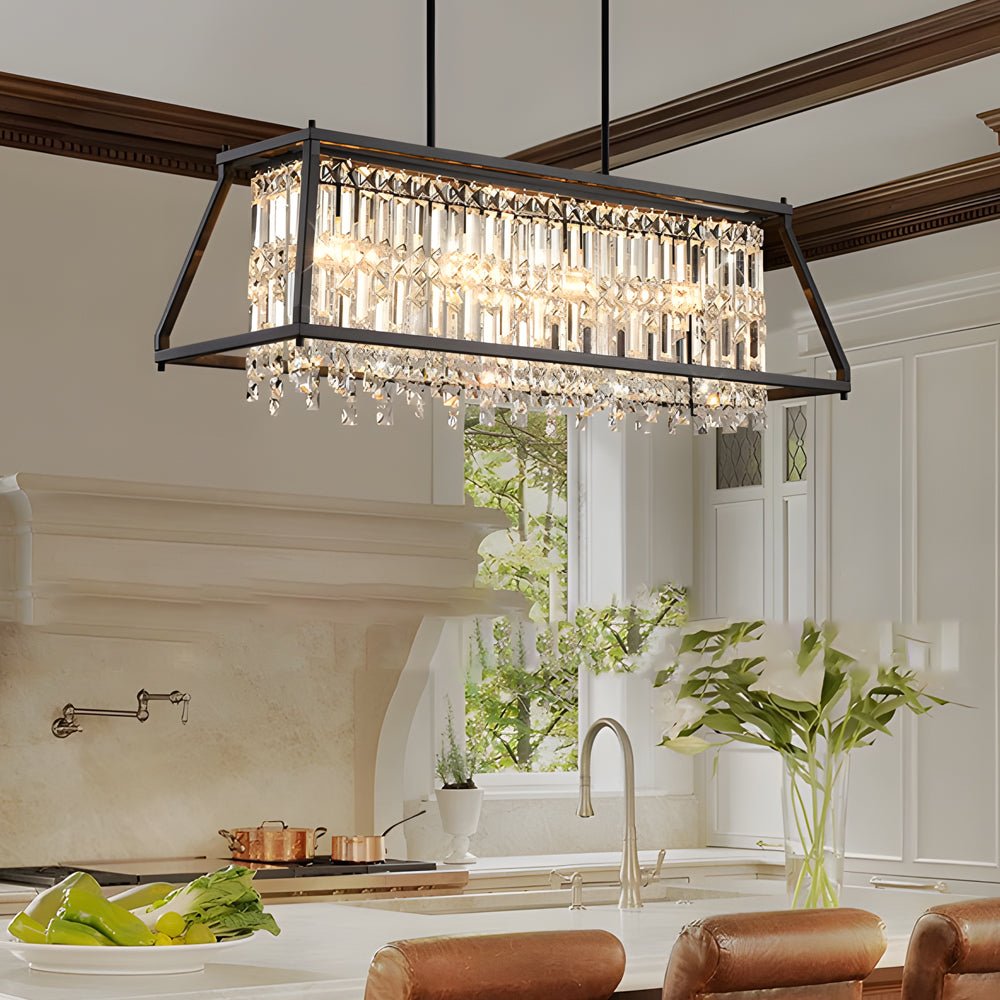 WINSLOW TRAPEZIUM CRYSTAL CEILING LANTERN, TWO DIMENSIONS"  
2. "HARTFORD OBLIQUE METALLIC CHANDELIER, DUAL SIZE OPTIONS