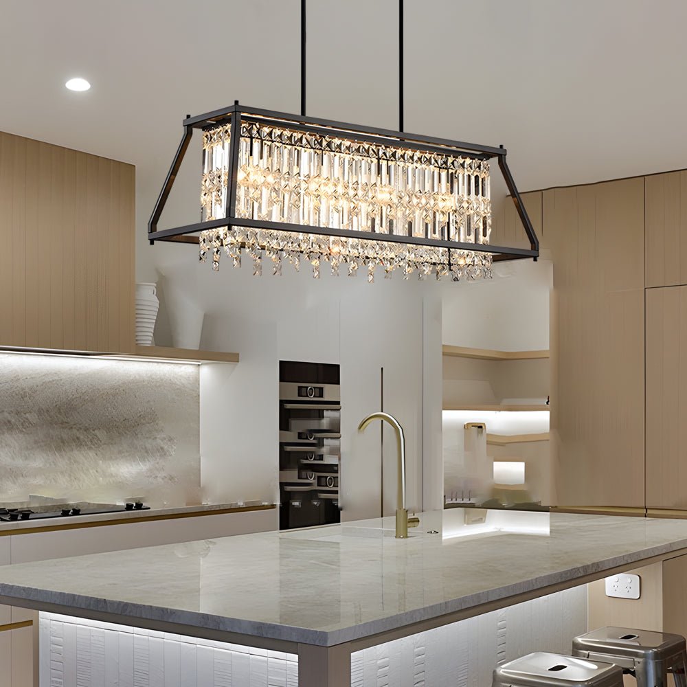 WINSLOW TRAPEZIUM CRYSTAL CEILING LANTERN, TWO DIMENSIONS"  
2. "HARTFORD OBLIQUE METALLIC CHANDELIER, DUAL SIZE OPTIONS