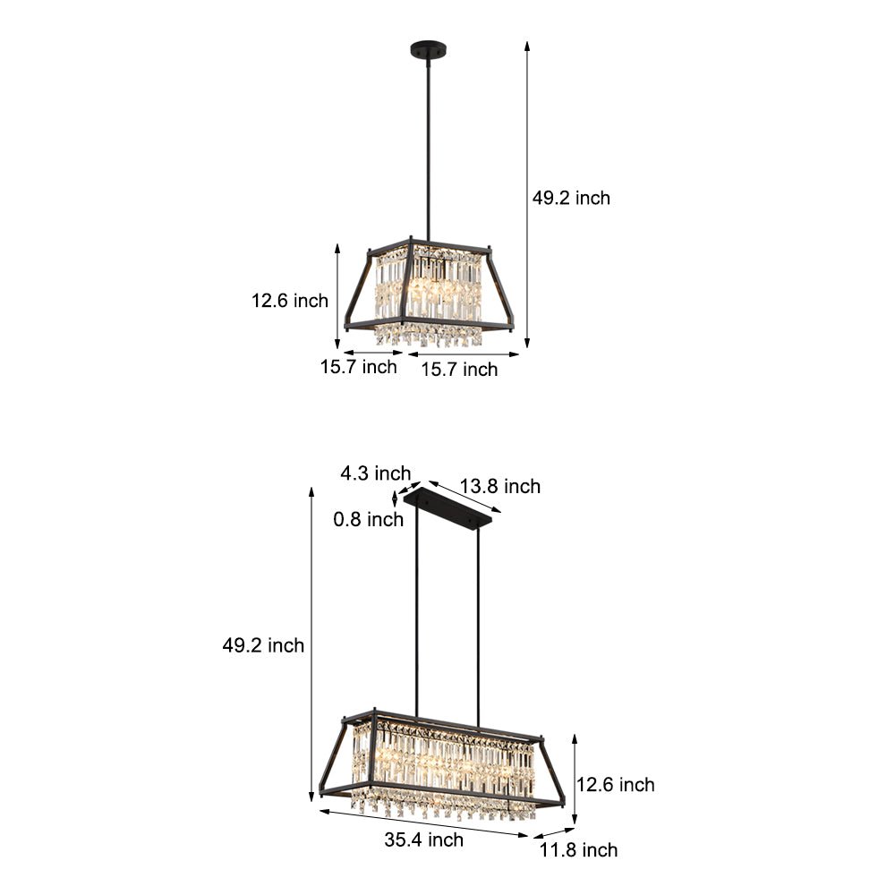 WINSLOW TRAPEZIUM CRYSTAL CEILING LANTERN, TWO DIMENSIONS"  
2. "HARTFORD OBLIQUE METALLIC CHANDELIER, DUAL SIZE OPTIONS