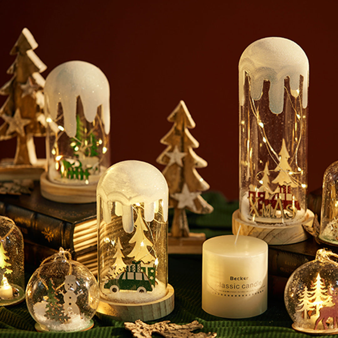 WINTERDALE WOODEN SNOWSCAPE LANTERN ORNAMENT