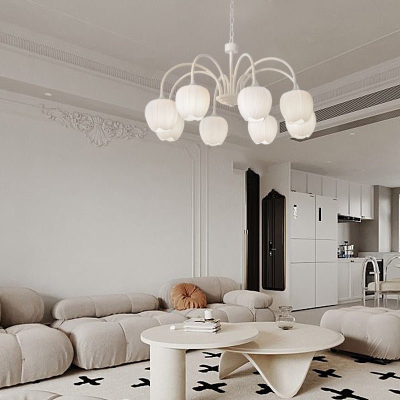 WINDSOR BLOOM THREE-TIER LED CHANDELIER IN MILKY WHITE