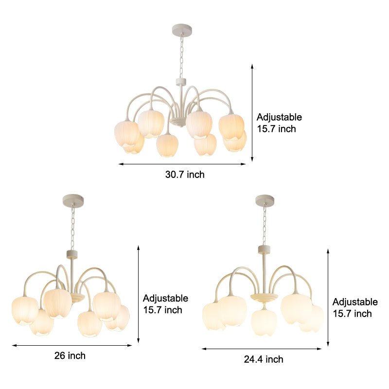 WINDSOR BLOOM THREE-TIER LED CHANDELIER IN MILKY WHITE