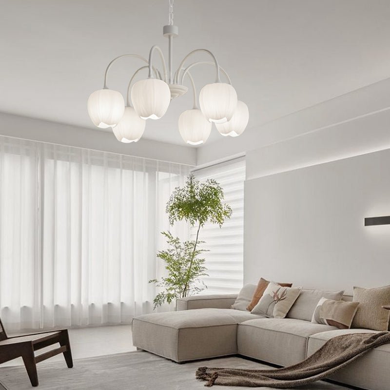 WINDSOR BLOOM THREE-TIER LED CHANDELIER IN MILKY WHITE