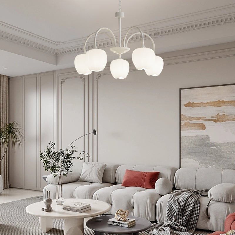 WINDSOR BLOOM THREE-TIER LED CHANDELIER IN MILKY WHITE