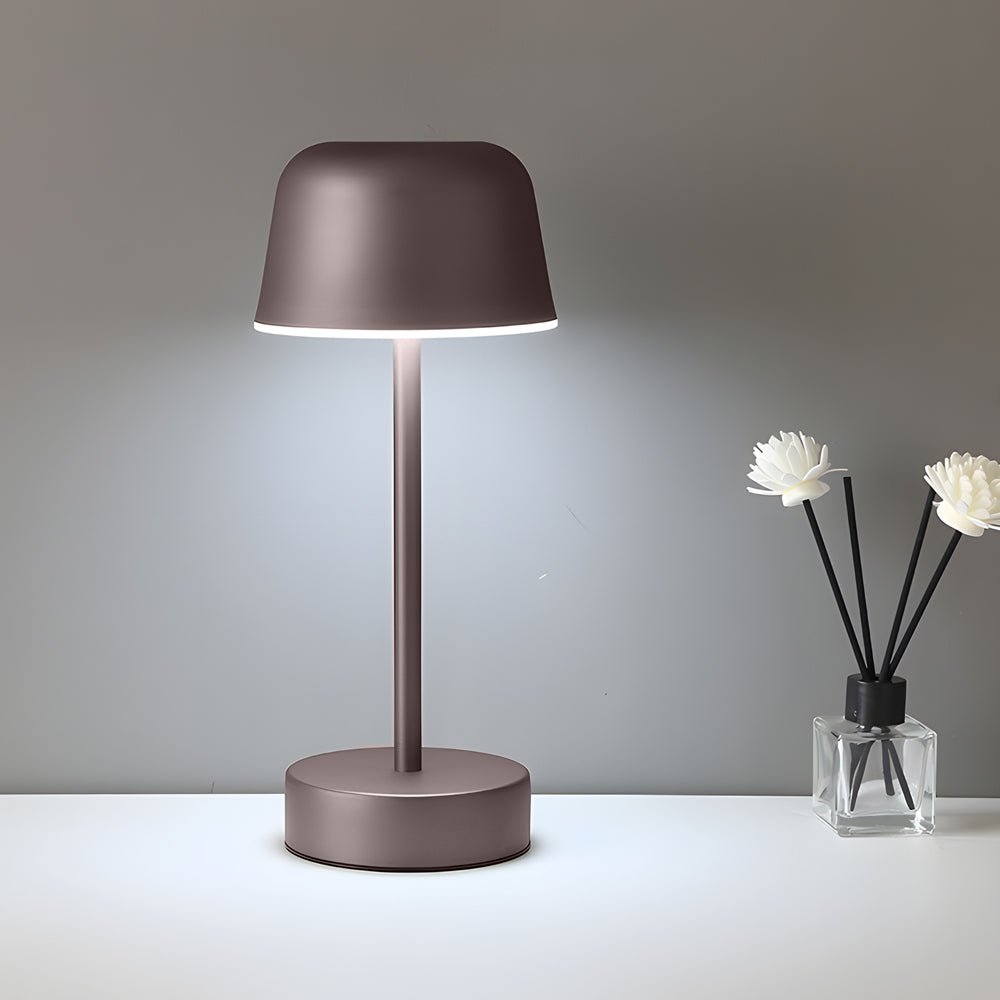 WINTHROP HAT-SHAPED METAL LAMP WITH ADJUSTABLE FINISH