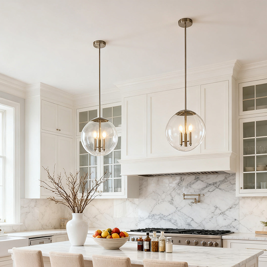 WINTHROP SILVER GLOBE HANGING LUMINAIRE