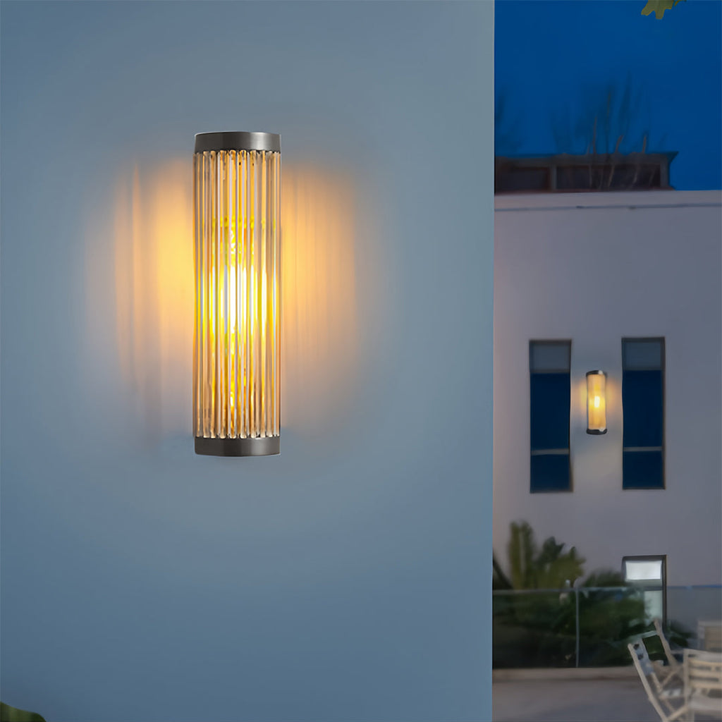 WINCHESTER CYLINDRICAL OUTDOOR LIGHTING FIXTURE, WATER-RESISTANT GARDEN LANTERN