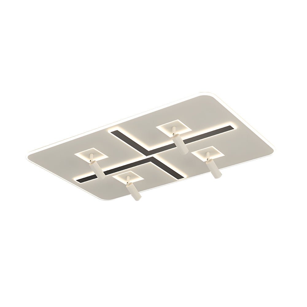 WINTHROP SLIM RECTANGULAR TRIFOLD DIMMER CEILING FIXTURE WITH FOCAL SPOTS