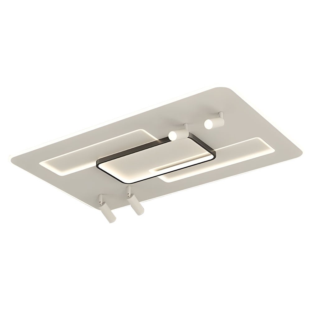 WINTHROP SLIM RECTANGULAR TRIFOLD DIMMER CEILING FIXTURE WITH FOCAL SPOTS