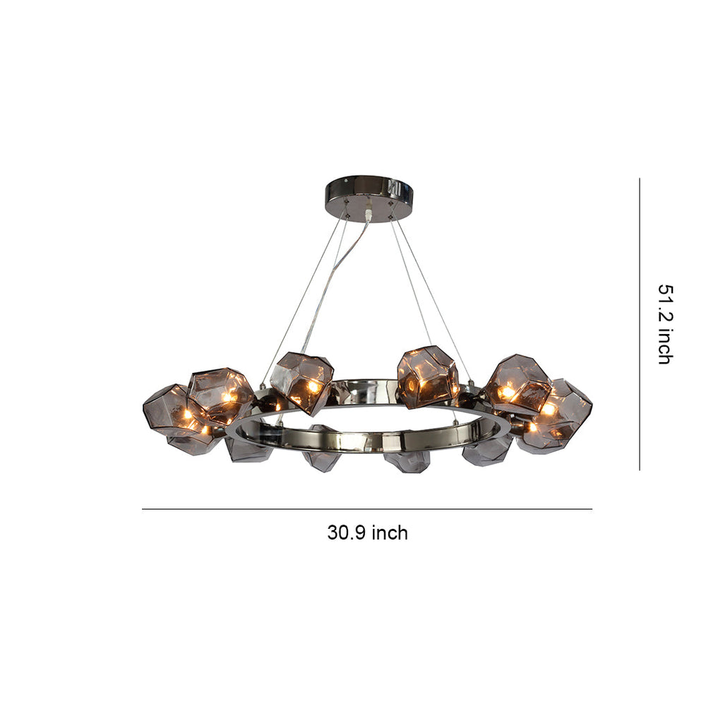 RAVENWOOD GEOMETRIC GLASS CEILING CHANDELIER
